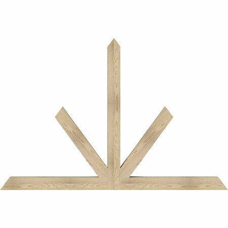 Ekena Millwork Saratoga Rough Sawn Timber Gable Bracket, Douglas Fir, 72"W x 48"H x 4"D x 4"F, 16/12 Pitch GBW072X48X0404SAR00RDF